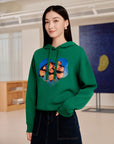 YAYING Printed Loose Hooded Sweatshirt