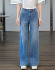YAYING High-Waisted Wide-Leg Jeans