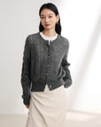 EP YAYING Mohair Knitted Cardigan