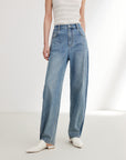 EP YAYING Cotton Linen Patchwork Jeans