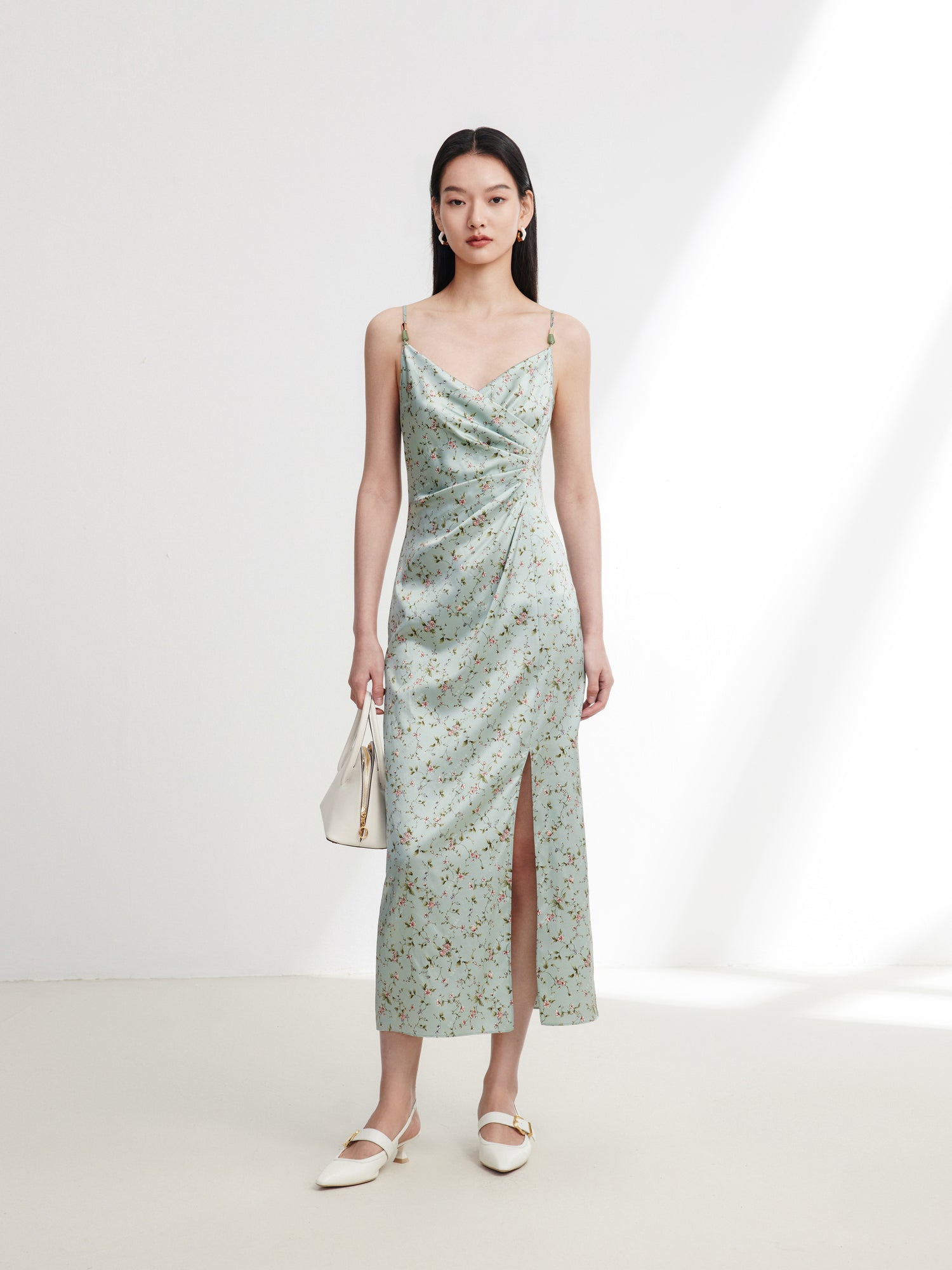 EP YAYING Silk Floral Dress