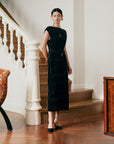 EP YAYING Velvet Pleated Dress
