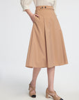 EP YAYING Vintage Collegiate Style Midi Skirt