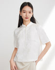 EP YAYING New Chinese Style Silk Shirt
