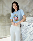 YAYING Silk Floral Print T-shirt