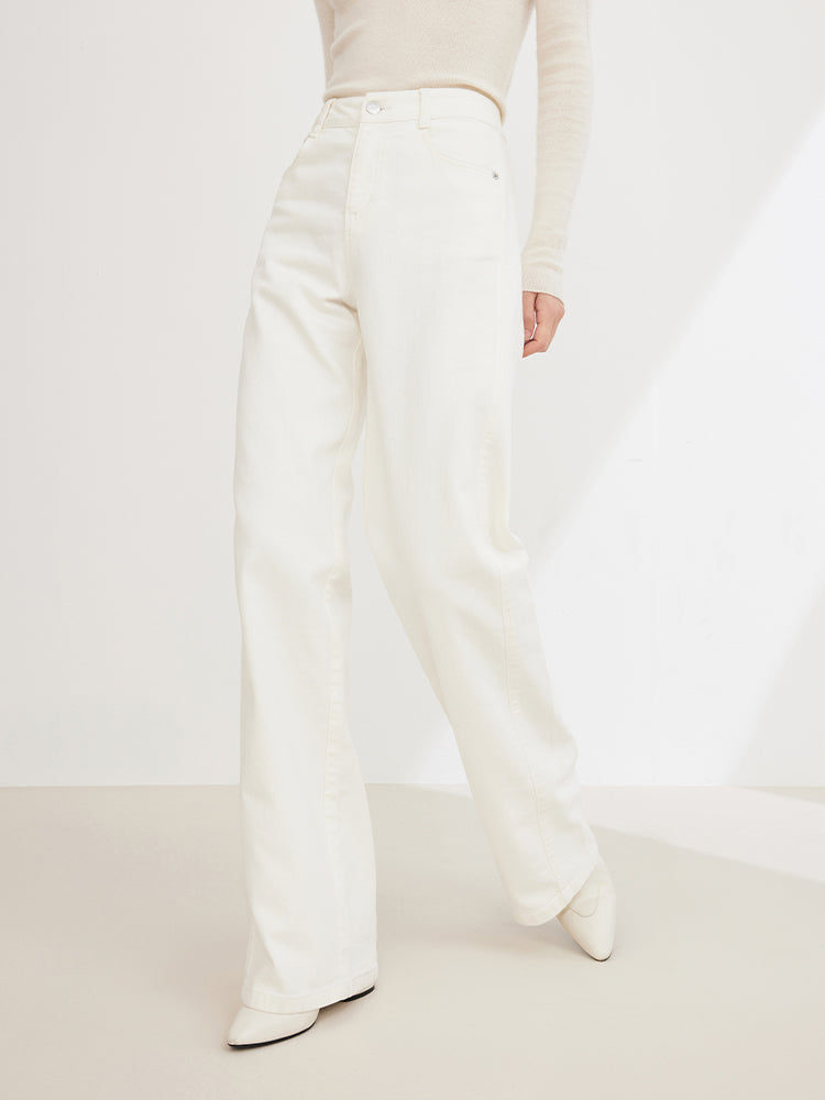 EP YAYING Cotton Linen Straight Jeans