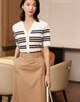 YAYING Silk-Viscose Striped Knit Cardigan