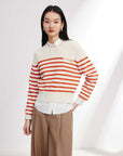 EP YAYING Vintage Striped Knit Sweater