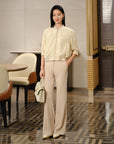 YAYING Triacetate Straight Flared Pants