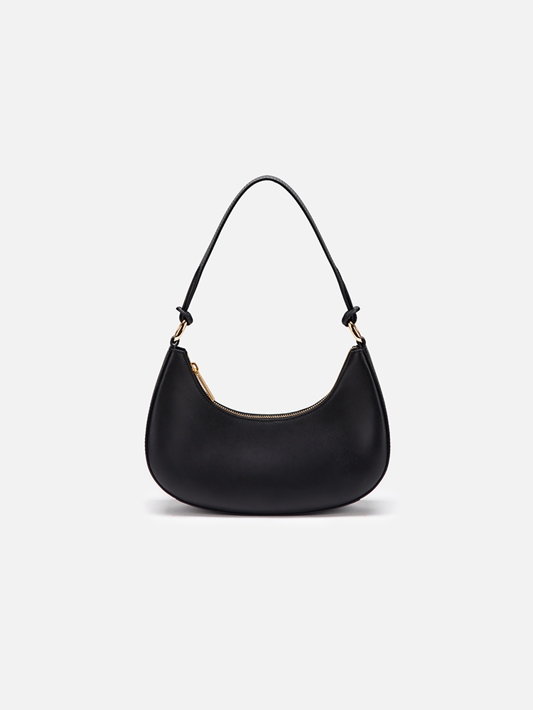 Mango braided handle shoulder bag in black