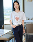 YAYING Cotton Crew Neck Loose T-Shirt