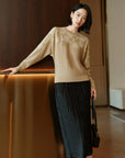 YAYING Silk and Wool Cashmere Knitted Sweater