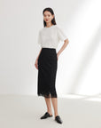 EP YAYING Lace Straight Skirt