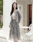 YAYING Embroidered Pleated Skirt