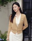 YAYING Cashmere Faux Two-Piece Knit