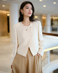 EP YAYING Silk Wool Cropped Jacket