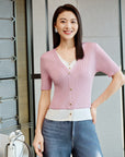 YAYING Color-Blocked Two-Piece Knit
