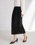 EP YAYING Straight Silk Skirt