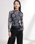 EP YAYING Mesh Print Top