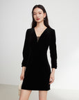 EP YAYING Velvet V-neck dress EGIAS4627AH
