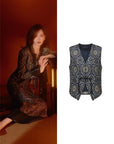 EP YAYING Chinese Style Waist-Cinching Vest