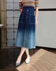 YAYING Gradient Denim Skirt