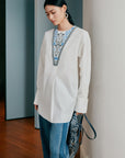 EP YAYING Loose Embroidered Shirt