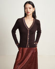 EP YAYING Ethnic Jacquard Knitted Cardigan
