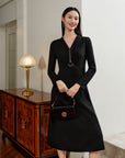 YAYING Golden Wool Slim-Fit Dress