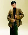Chinese Style Gold Thread Jacquard Front-Closure Jacket