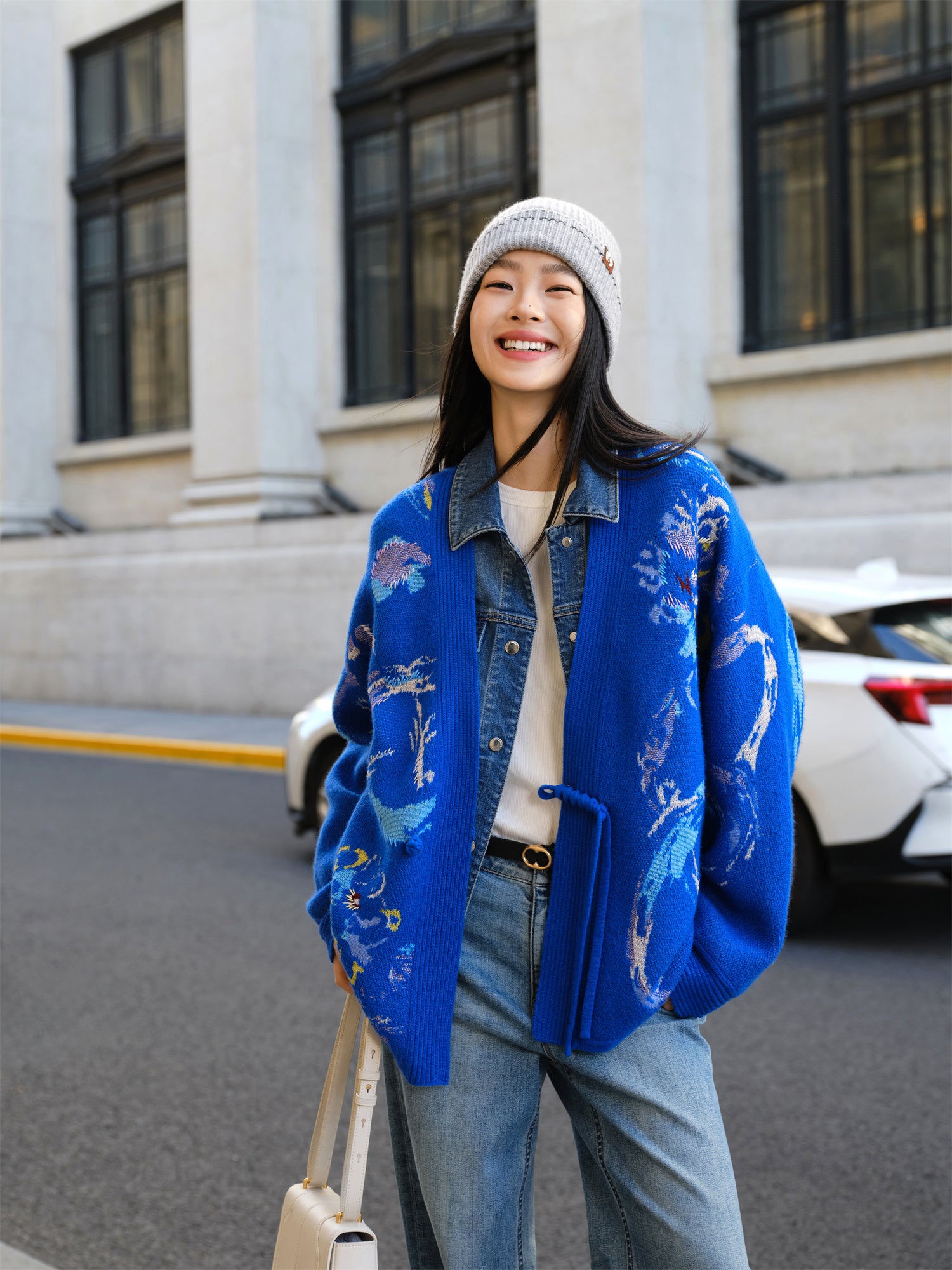 EP YAYING Jacquard Knit Cardigan EGKPG9109AB