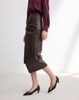 EP YAYING Leather Skirt with split