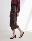 EP YAYING Leather Skirt with split
