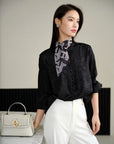 EP YAYING Silk Jacquard Shirt