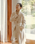 EP YAYING Notched Collar Cashmere Coat