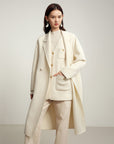EP YAYING Notched Collar Cashmere Coat
