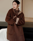 EP YAYING Yak Wool Two-Tone Double-Sided Wool Coat
