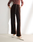 EP YAYING Chenille Straight-Leg Pants