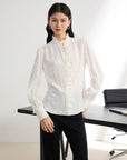 EP YAYING Emphasized Silk Placket Shirt