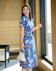 YAYING Printed Waist-fitted Dress