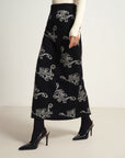 EP YAYING Jacquard Knitted Midi Skirt
