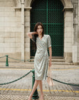 EP YAYING Silk Printed Tea Dress EGJES4613AG