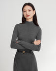 EP YAYING Pure Wool Solid Color Knit Sweater