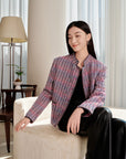 YAYING Chunky Tweed Stand-Collar Jacket