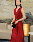 YAYING Pleated Waist-Cinched Dress