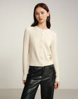EP YAYING Yak Wool Cable Knit Sweater