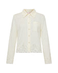 Soft Chunky Wool Jacquard Lace Knitted Top