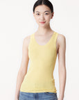 EP YAYING lightweight yellow knit tank top