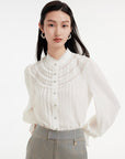 EP YAYING Silk White Shirt