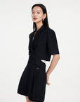EP YAYING Black Short Sleeve Top